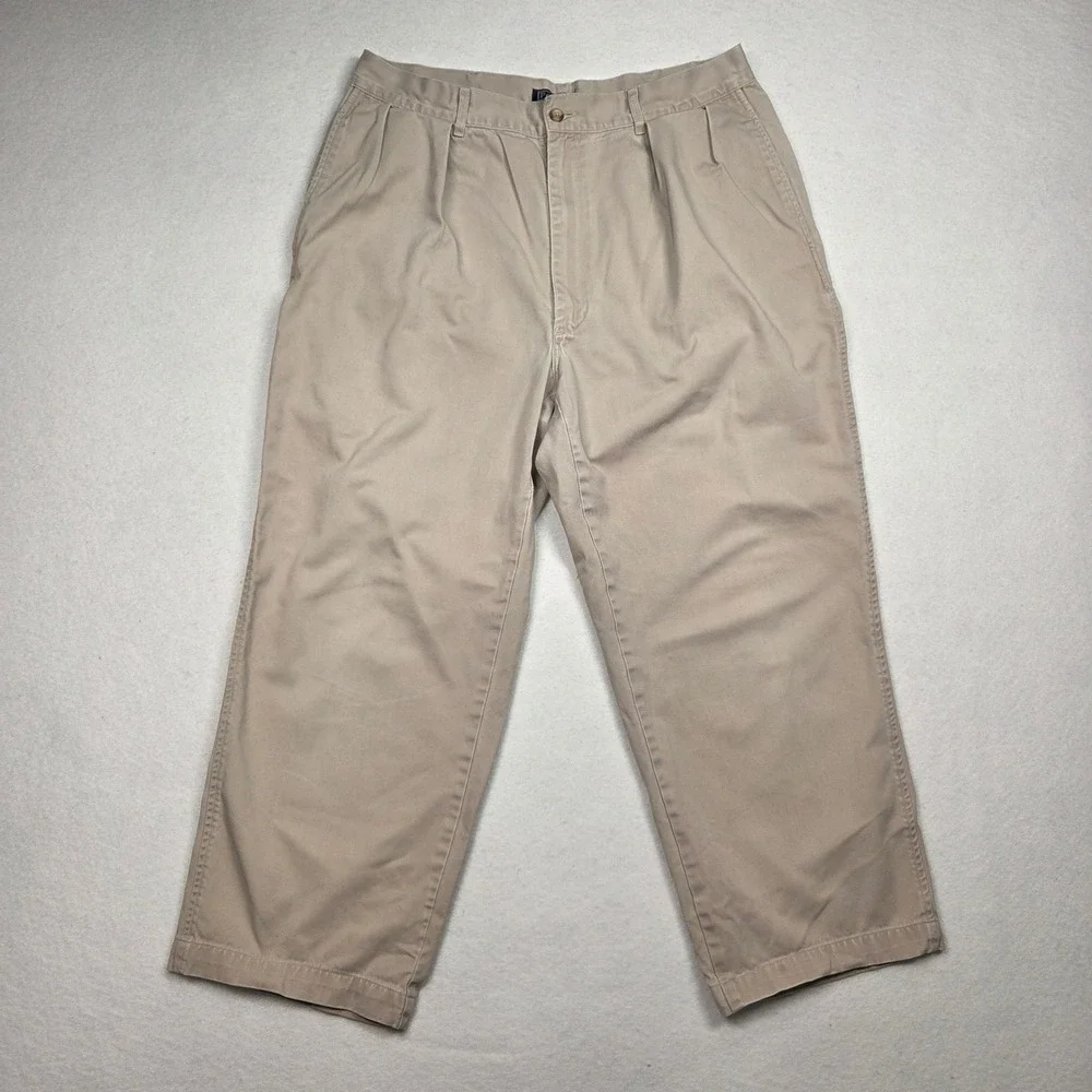Vtg Polo Ralph Lauren Chinos Mens 33x26‎ Tan Pleated Made in USA Khaki Pants